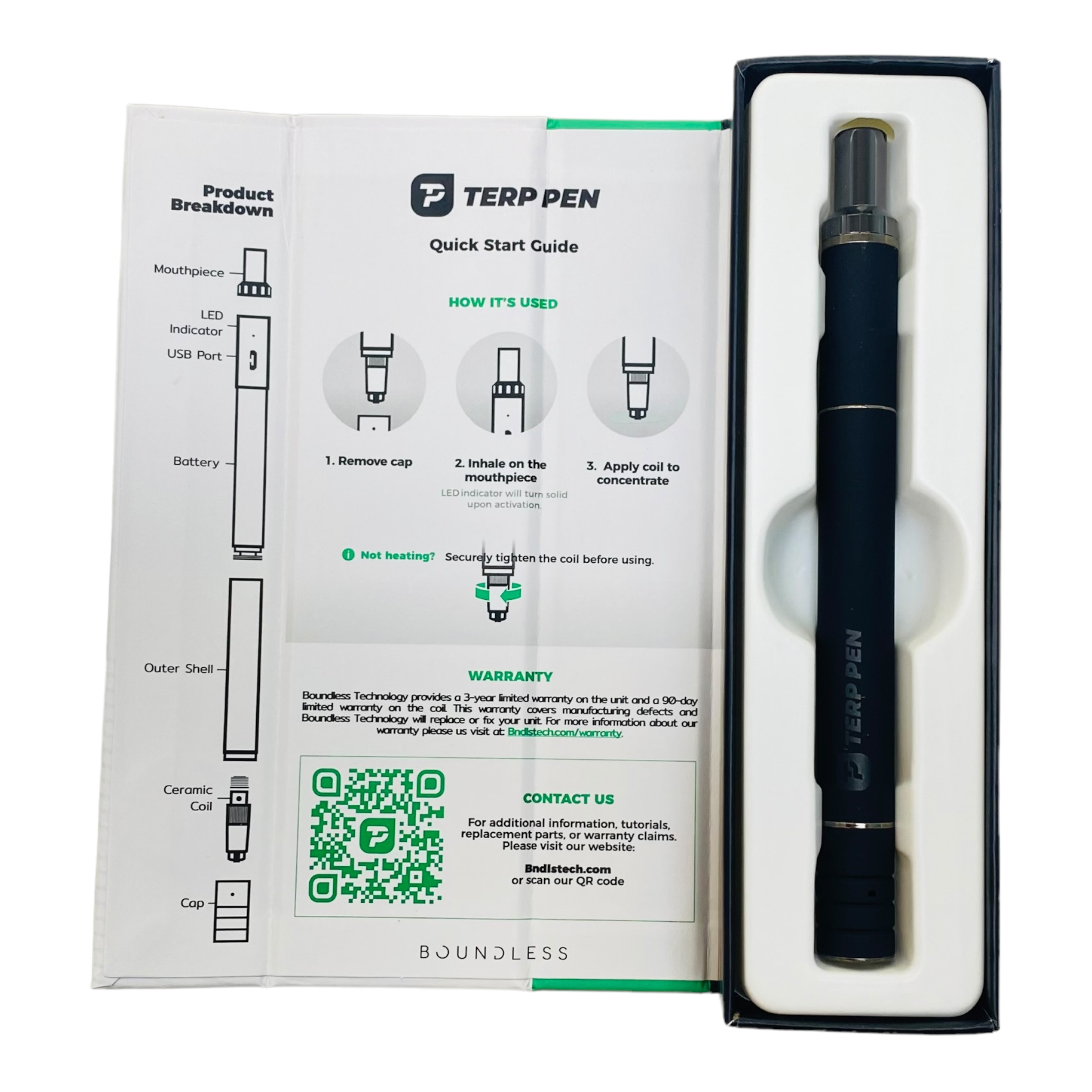 Boundless - Black Portable Terp Pen Wax Oil Vaporizer